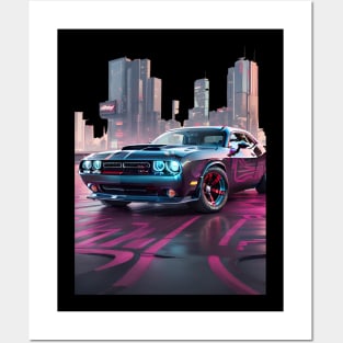 Dodge Challenger Cyberpunk Posters and Art